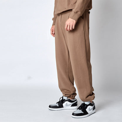 Mid-waist Youth Solid Color Trousers Men's Clothing Loose Sweatpants