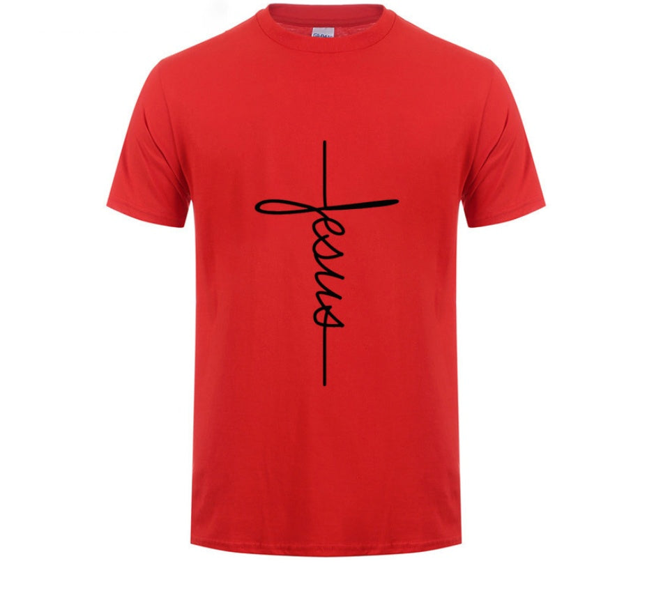 Jesus Cross T-shirts Men, Women, Europe, English, Digital Letters, Street Short Sleeve, Alien, WISH Amazon