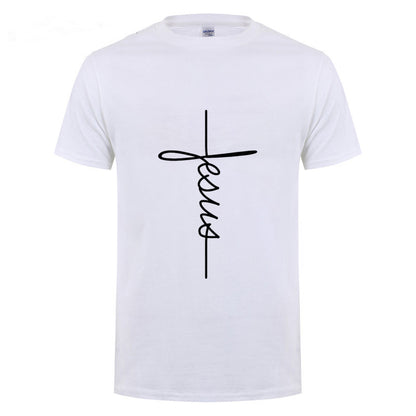 Jesus Cross T-shirts Men, Women, Europe, English, Digital Letters, Street Short Sleeve, Alien, WISH Amazon