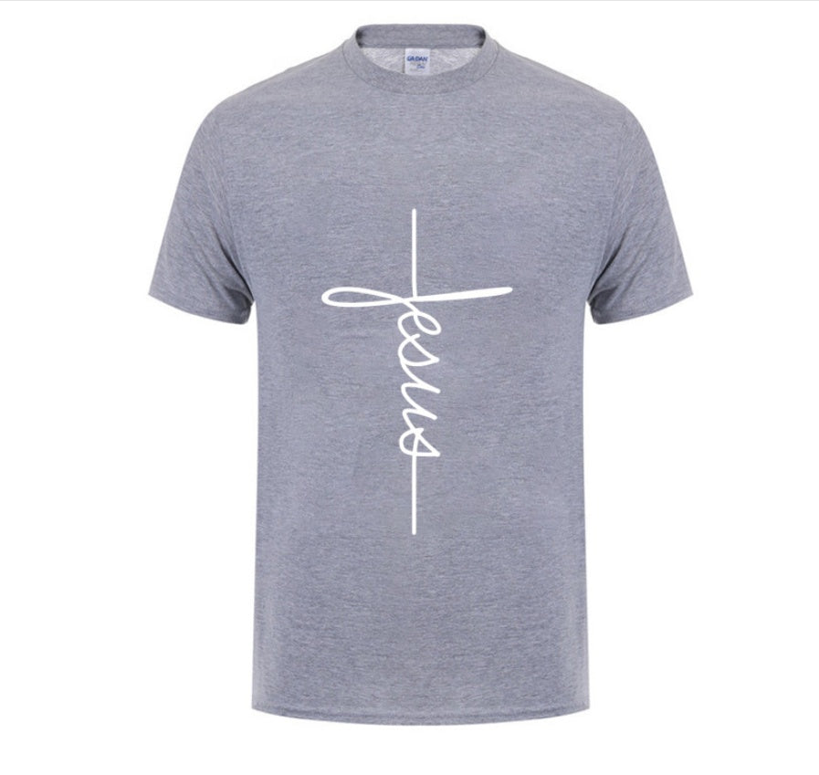 Jesus Cross T-shirts Men, Women, Europe, English, Digital Letters, Street Short Sleeve, Alien, WISH Amazon