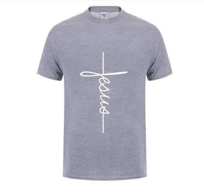 Jesus Cross T-shirts Men, Women, Europe, English, Digital Letters, Street Short Sleeve, Alien, WISH Amazon