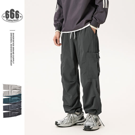 Casual Straight-leg Loose Cargo Pants Male