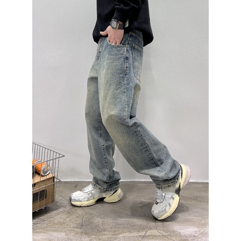 Jeans Men's Autumn New Baggy Straight Trousers Casual Long Pants