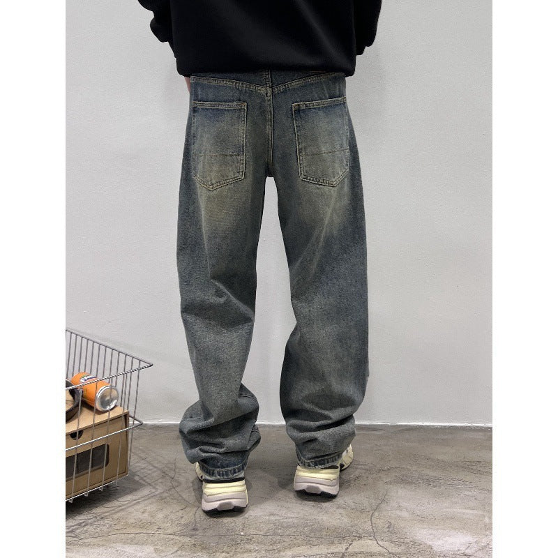 Jeans Men's Autumn New Baggy Straight Trousers Casual Long Pants