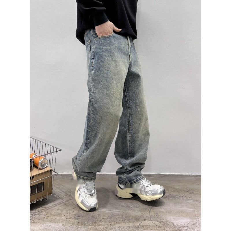 Jeans Men's Autumn New Baggy Straight Trousers Casual Long Pants